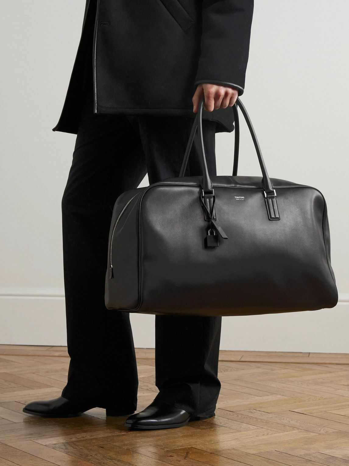 TOM FORD - Logo-Print Leather Weekend Bag