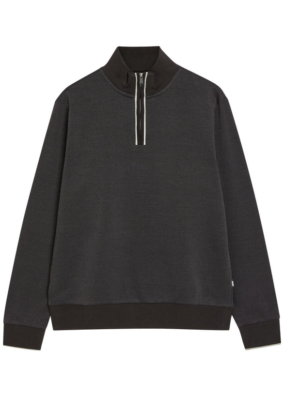 Photo: Boss Sidney Half-zip Cotton Jumper Black
