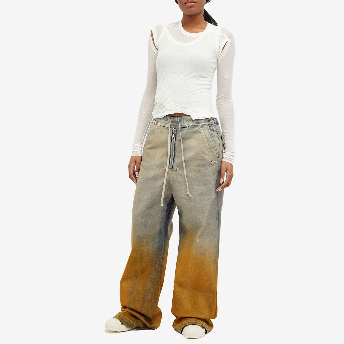 Rick Owens Women's Cropped Banana Top in Milk Rick Owens