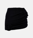 Magda Butrym Floral-appliqué crêpe miniskirt