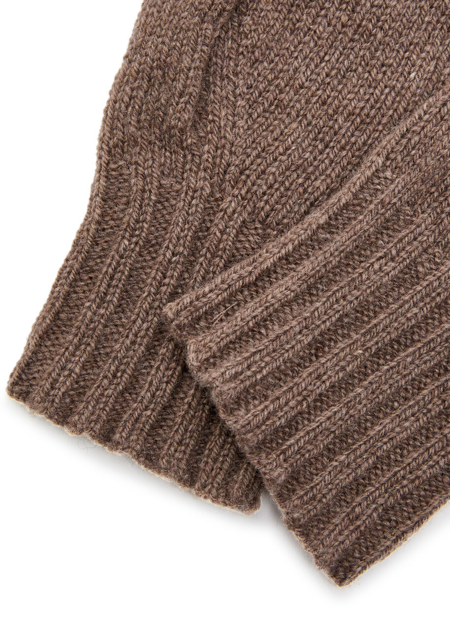 John Smedley Calow Cashmere and Merino-blend Gloves Light Grey