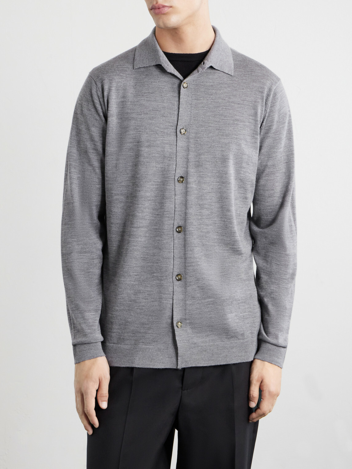 Lardini - Virgin Wool Polo Shirt - Gray