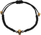 Alexander McQueen Black Skull Friendship Bracelet