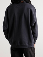 WTAPS - Logo-Print Cotton-Jersey Sweatshirt - Blue