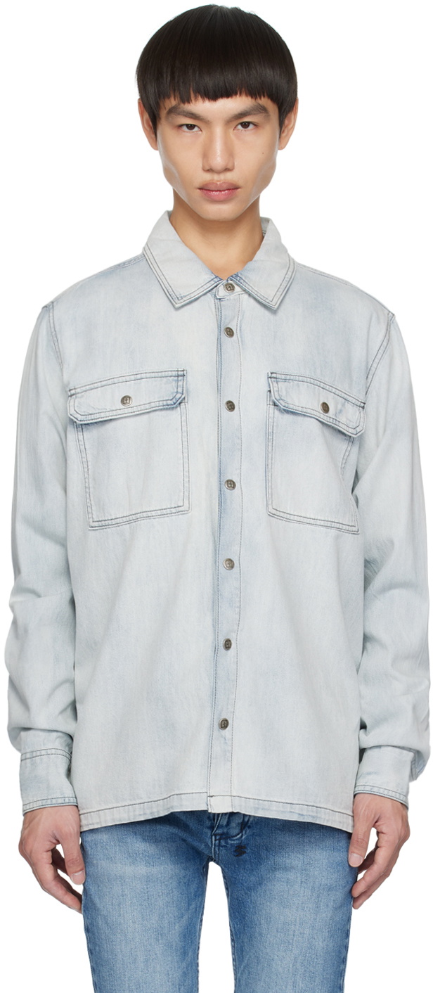 Ksubi Blue Scorpio Denim Shirt Ksubi