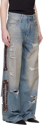 AMIRI Blue Bones Studded Jeans