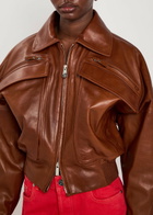 Versace Leather Jacket Brown