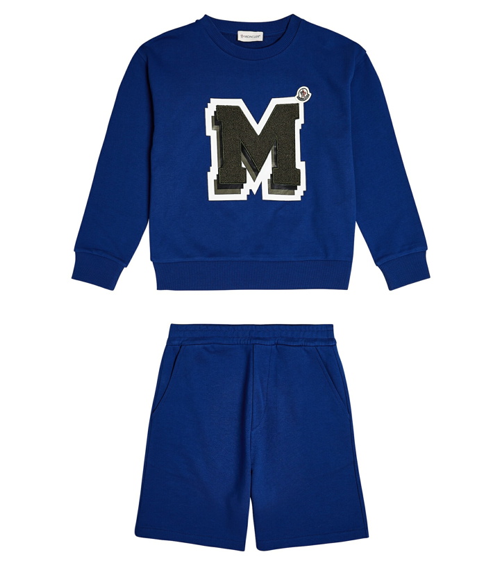 Photo: Moncler Enfant - Cotton jersey sweatshirt and shorts set