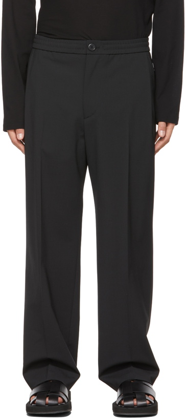 Photo: Solid Homme Black Wool Wide Trousers