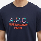 A.P.C. Men's Tao Colour Block Logo T-Shirt in Dark Navy