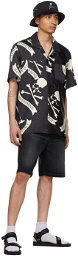 mastermind JAPAN Black Silk Skull Short Sleeve T-Shirt