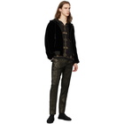 Saint Laurent Black and Gold Slim-Fit Trousers