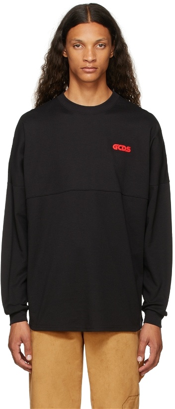 Photo: GCDS Black Logo Long Sleeve T-Shirt