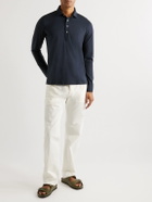 MP Massimo Piombo - Cotton-Jersey Polo Shirt - Blue