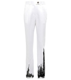 Peter Do - Lace-trimmed satin straight pants