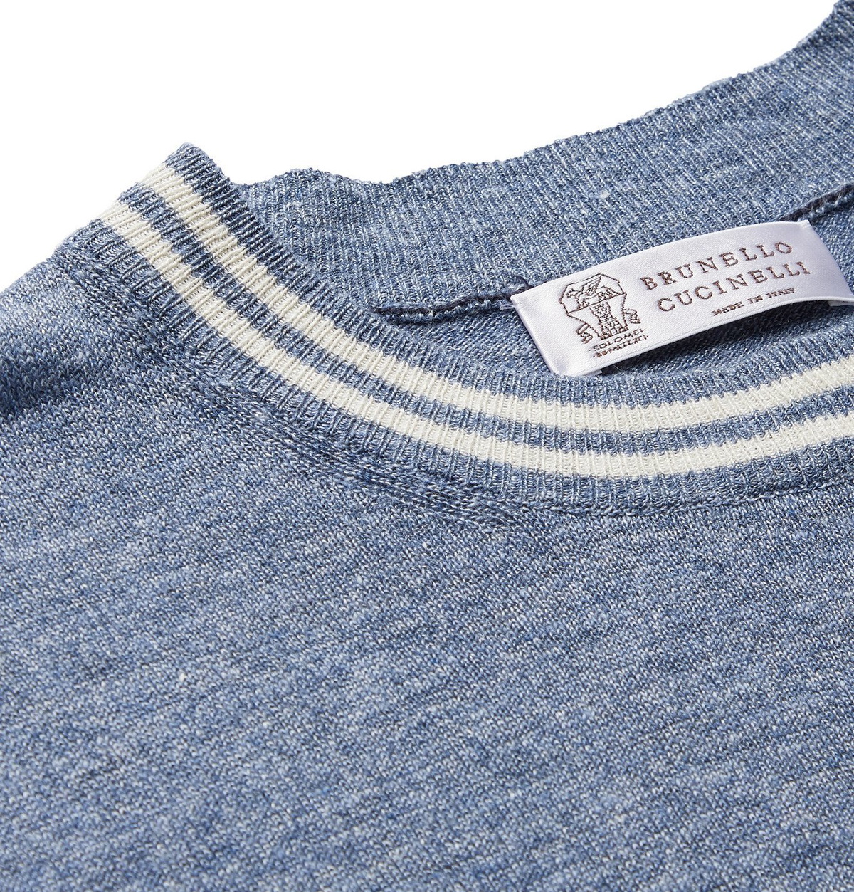 Brunello Cucinelli - Striped Linen and Cotton-Blend T-Shirt