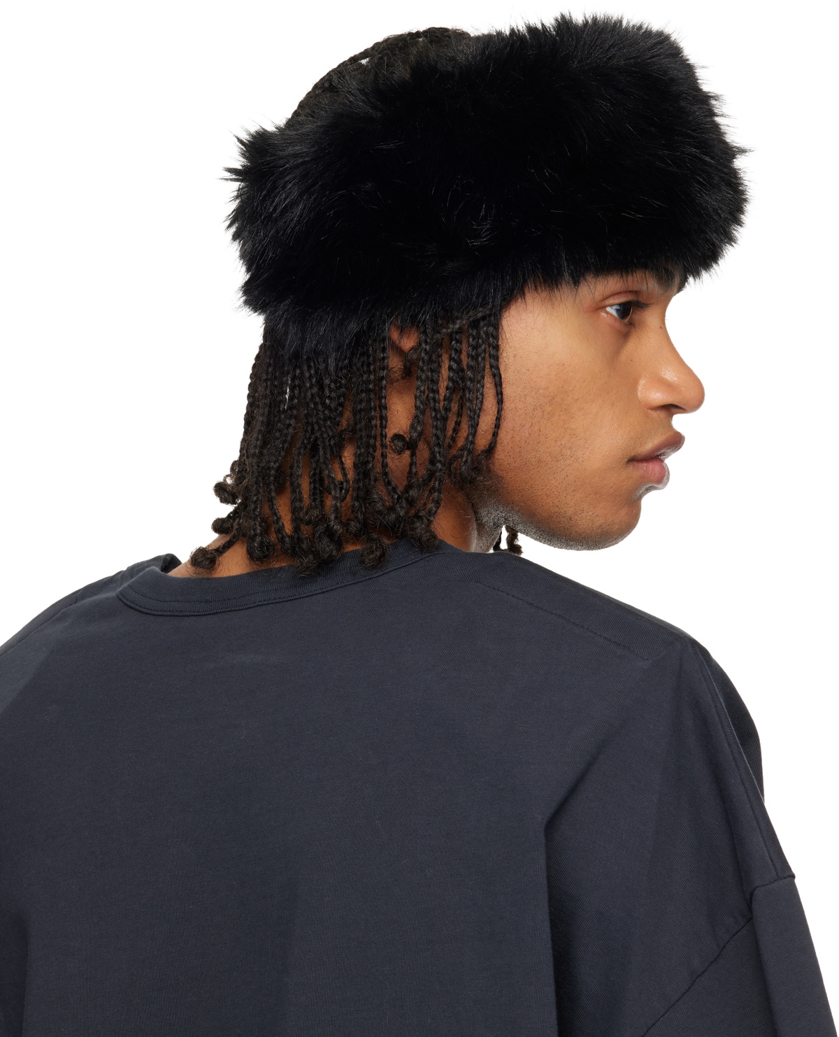 VAQUERA Black Faux-Fur Headband