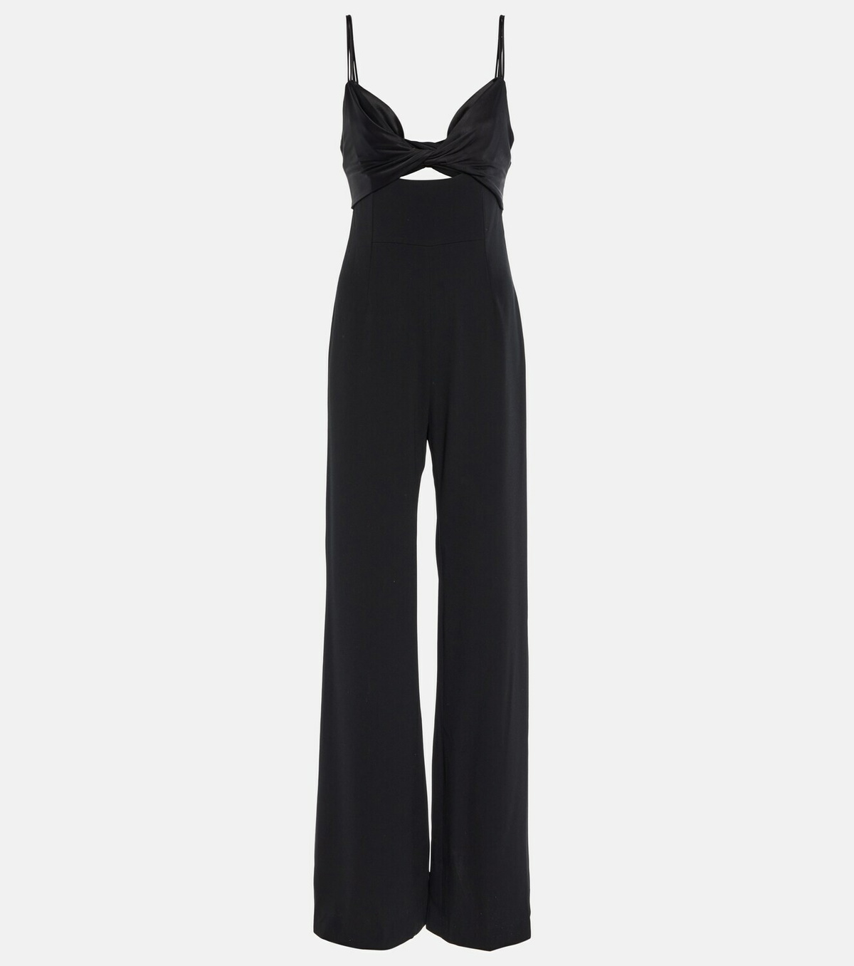 Galvan Prism satin-trimmed crêpe jumpsuit