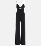 Galvan Prism satin-trimmed crêpe jumpsuit