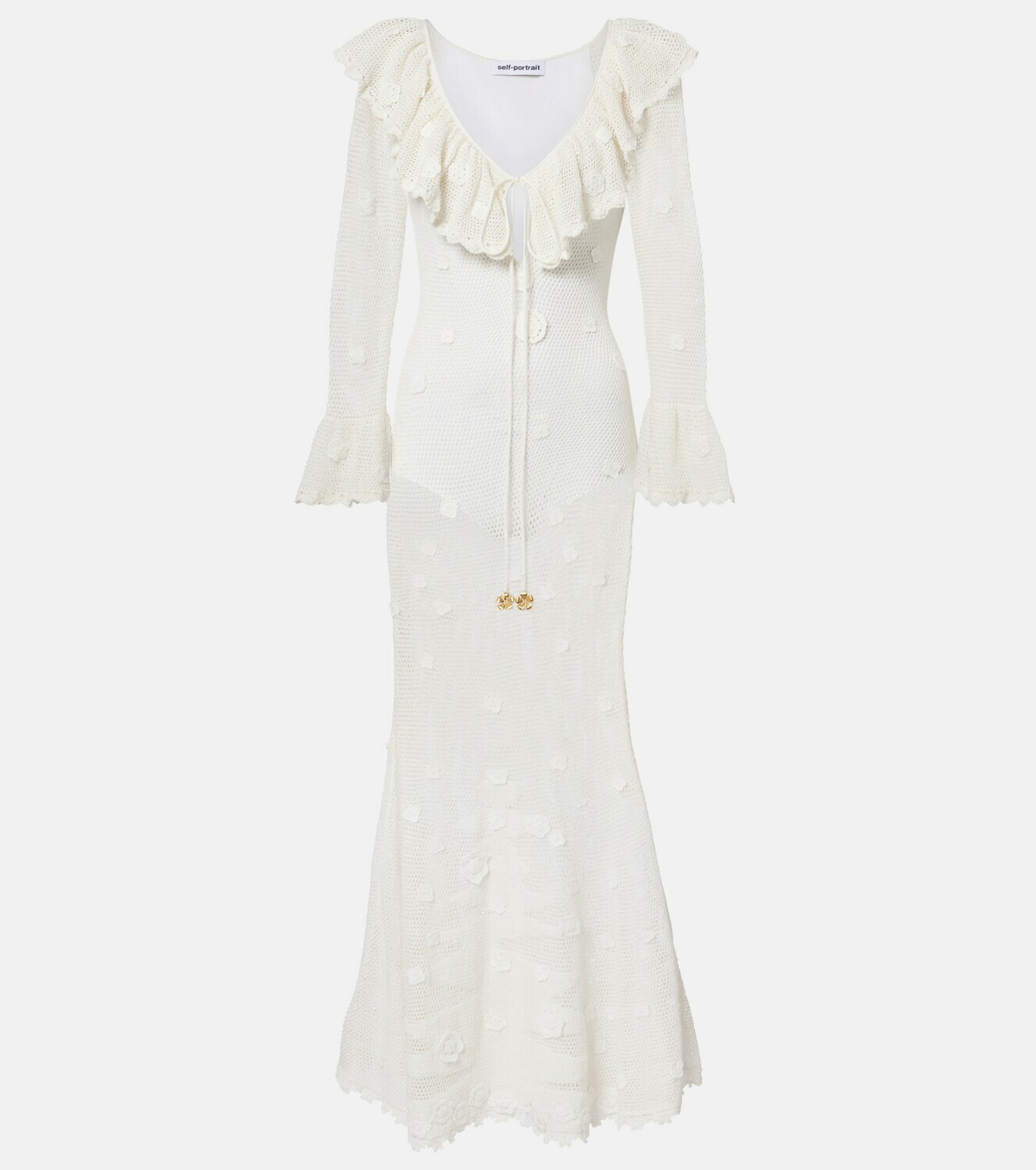 Self-Portrait Embellished midi dress