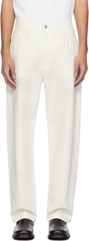 Photo: Carhartt Work In Progress White Landon Trousers