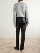 Auralee - Straight-Leg Full-Grain Leather Trousers - Black