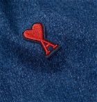 AMI - Logo-Appliquéd Denim Blouson Jacket - Blue