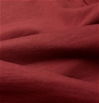 DISTRICT VISION - Logo-Embroidered Loopback Cotton-Jersey Mock-Neck Sweatshirt - Burgundy