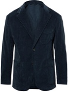 MAN 1924 - Unstructured Cotton-Blend Velvet Blazer - Blue