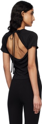 Kijun Black Frill Backless T-shirt