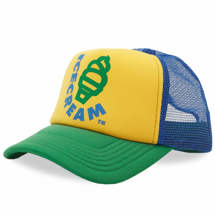 Photo: ICECREAM Men's Soft Serve Trucker Cap in Yellow/Green