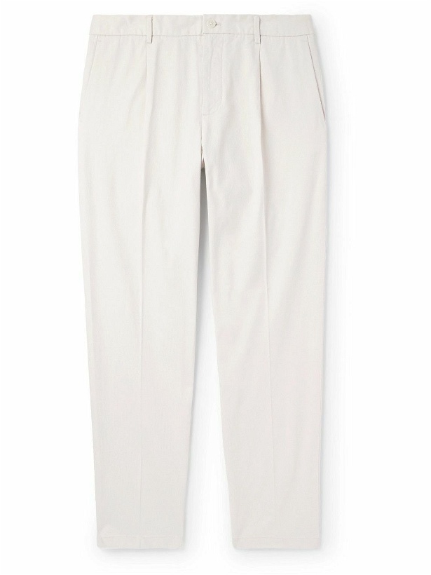 Photo: Club Monaco - Straight-Leg Pleated Cotton-Blend Trousers - White