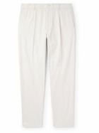Club Monaco - Straight-Leg Pleated Cotton-Blend Trousers - White