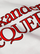 Alexander McQueen - Logo-Embroidered Cotton-Jersey Hoodie - White