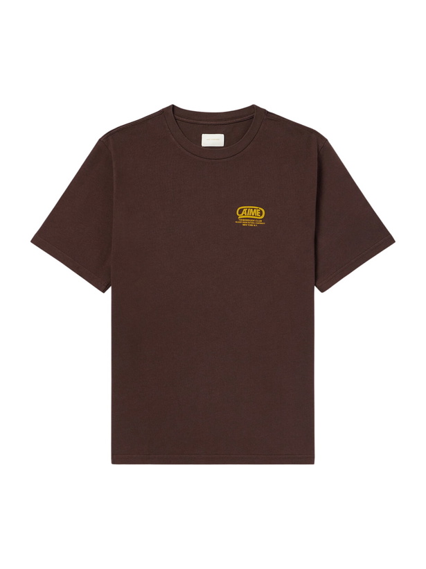 Photo: Aimé Leon Dore - Cycle Classic Logo-Print Cotton-Jersey T-Shirt - Brown