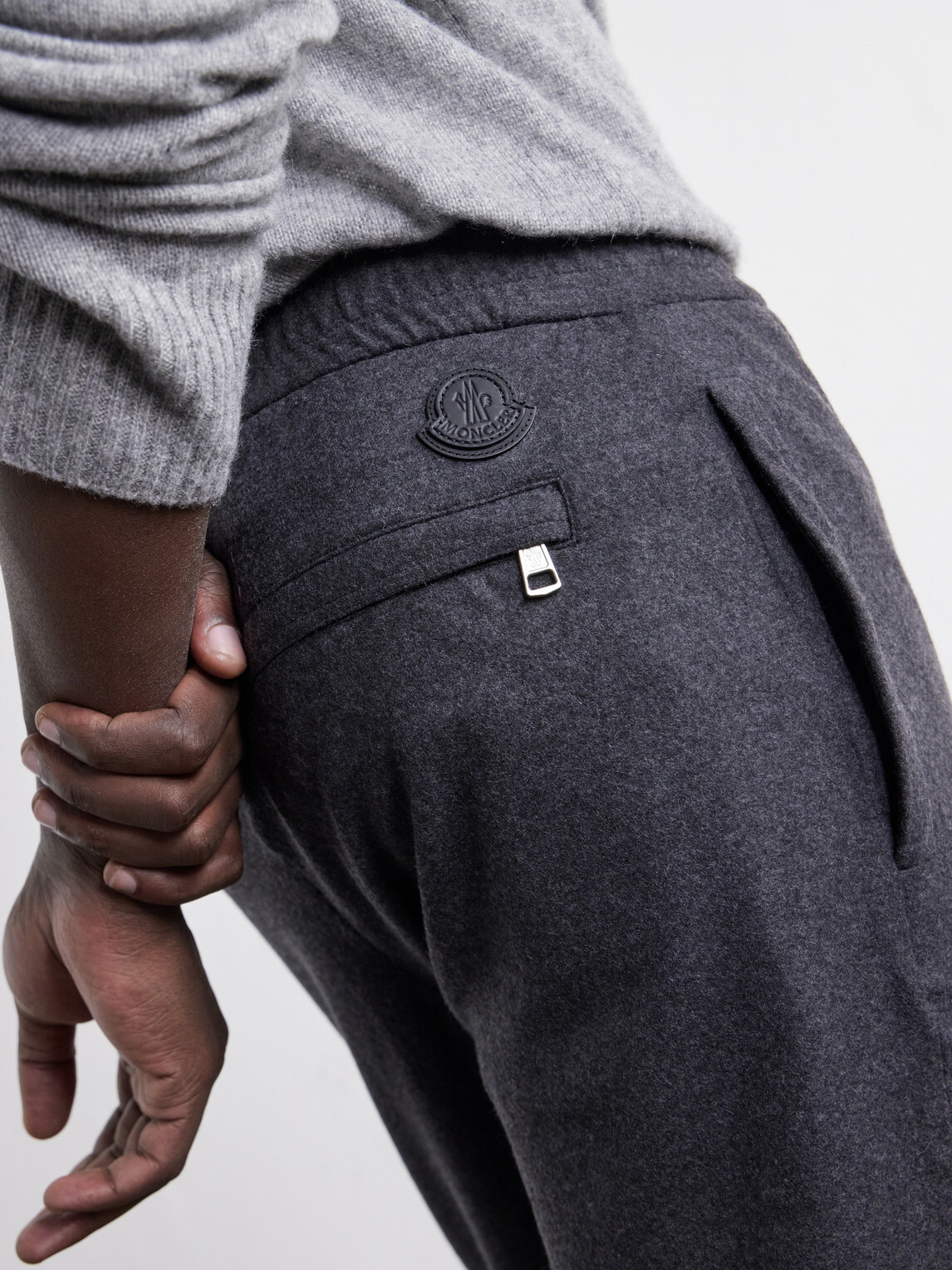 Moncler - Straight-Leg Mélange Stretch-Flannel Sweatpants - Gray