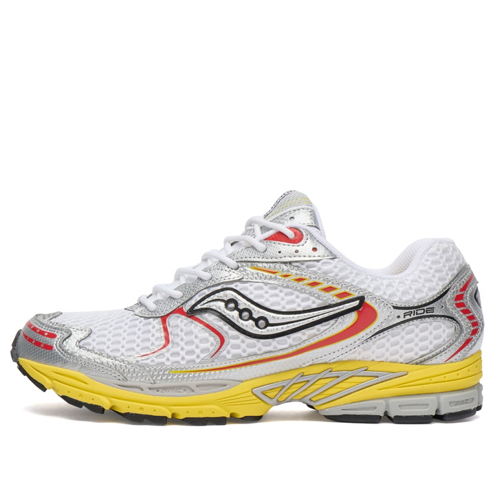 Photo: Saucony Men's Ride 1 Sneaker in White/Buttercup