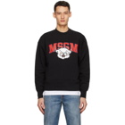 MSGM Black Cartoon Print Sweatshirt