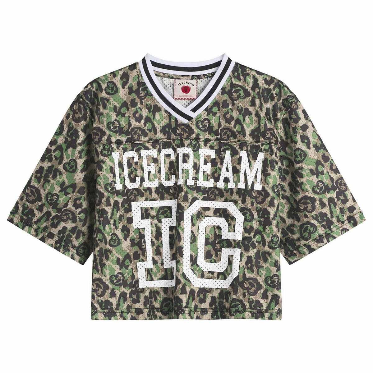 ICECREAM Women's Cropped Football Jersey in Camo
