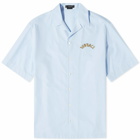 Versace Men's Logo Vacation Shirt in Light Blue