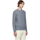 Ermenegildo Zegna Blue and Grey Cashmere and Silk Sweater