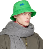 Acne Studios Green Embroidered Bucket Hat