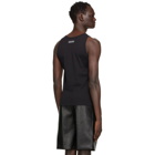 Marine Serre Black Ribbed Moon Tank Top