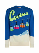 MC2 Saint Barth Man Crewneck Sweater With Courma Cable Postacard Jacquard