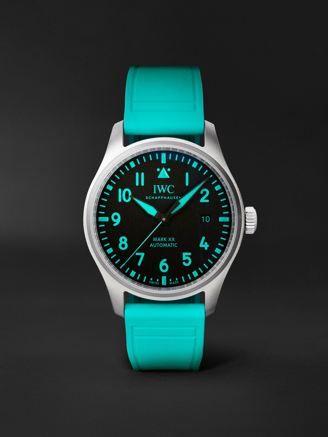 IWC Schaffhausen - Mercedes-AMG PETRONAS Formula One™ Team Pilot's Mark XX Automatic 40mm Titanium and Rubber Watch, Ref. No. IW328210