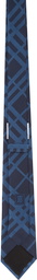 Burberry Navy Silk Check Classic Cut Tie