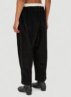 Fold Over Track Pants in Black