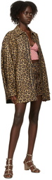 Valentino Tan Leopard Printed Couture Shorts