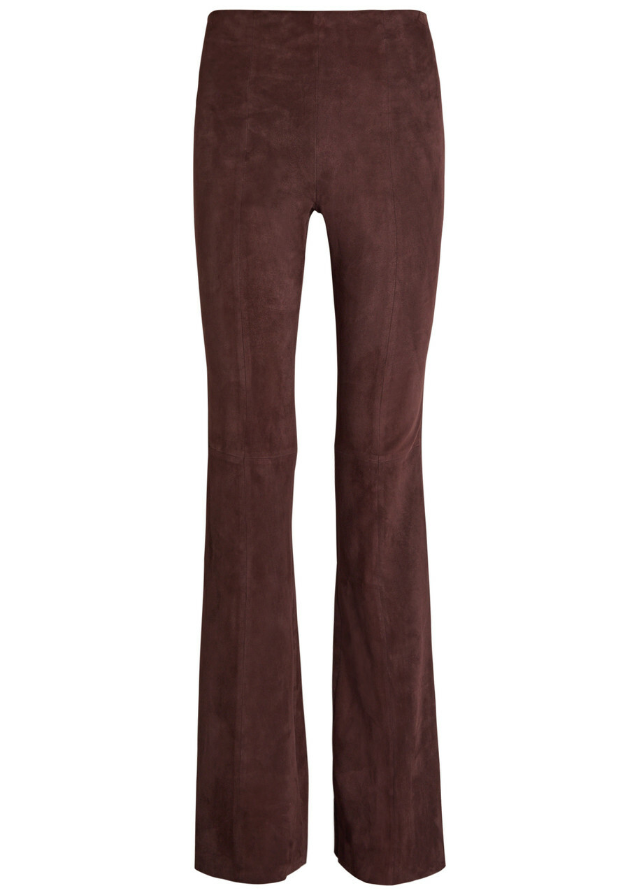 Stouls Gege Flared-leg Suede Leggings Black
