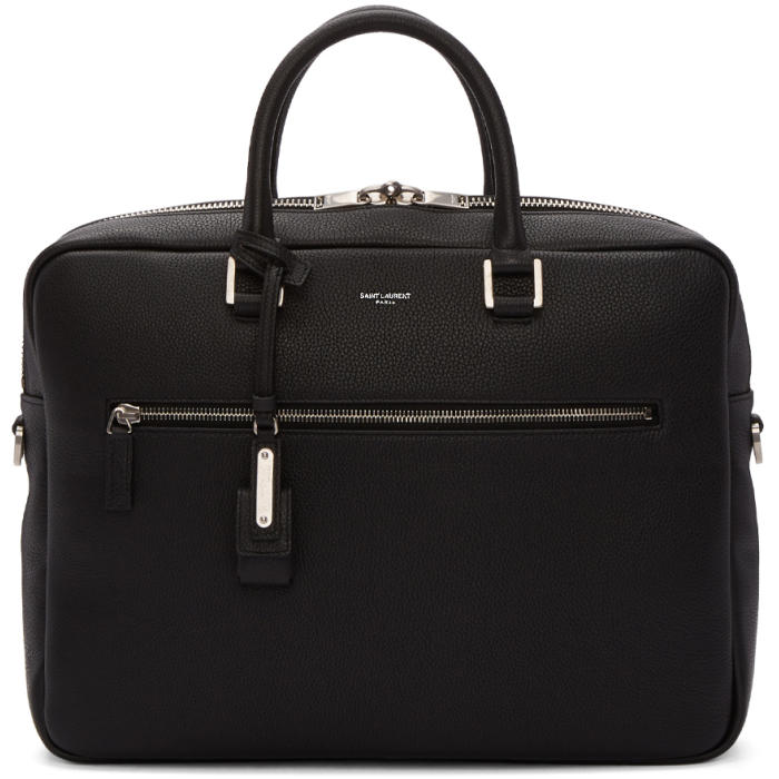 Photo: Saint Laurent Black Leather Briefcase